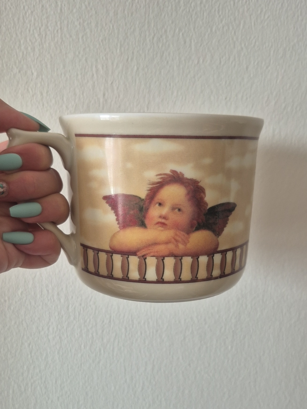 Vintage Leander 1946 Porcelain Angel Soup Mug